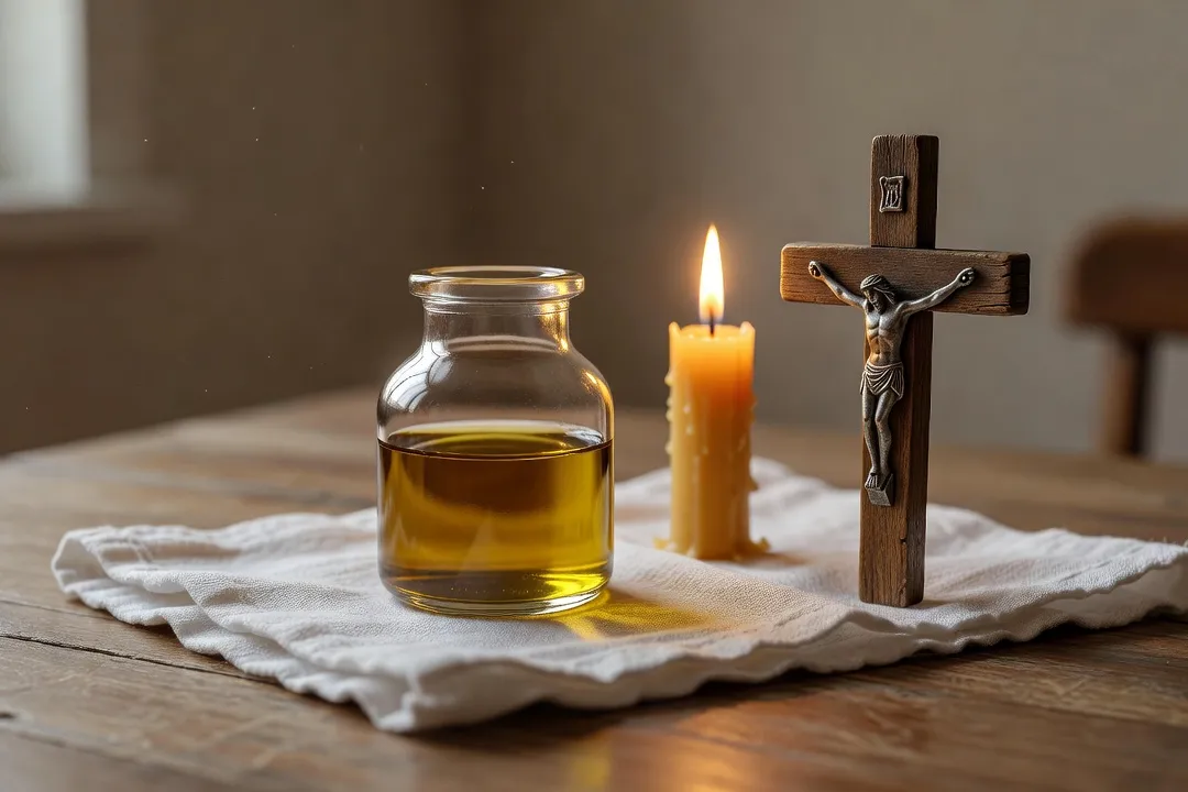 Huile sainte utilisée pour le sacrement de l'onction des malades