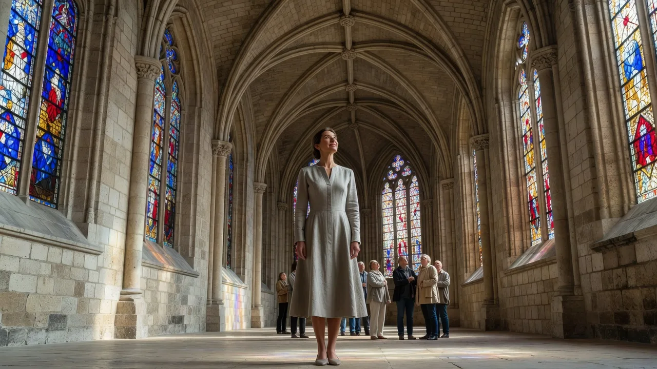 Visiteurs découvrant l'abbatiale Saint-Germer-de-Fly lors des Journées du Patrimoine