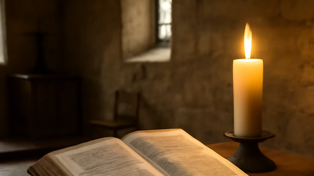 Missel et cierge évoquant le calendrier liturgique catholique